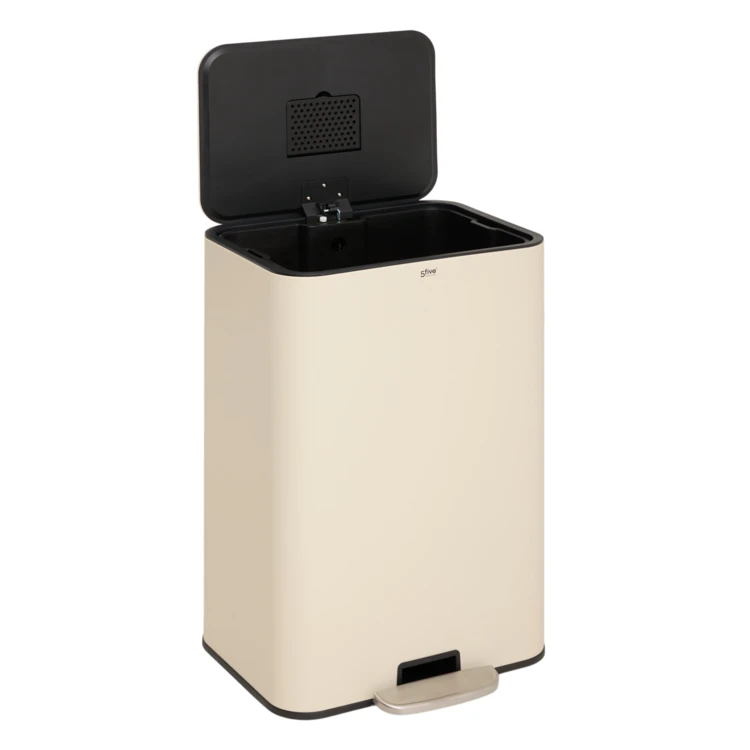 Poubelle à pédale slim en métal avec filtre anti-odeurs 50 L