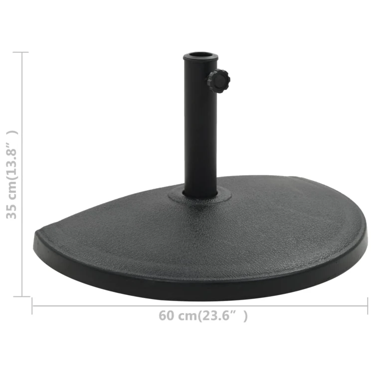 Pied de parasol demi-cercle