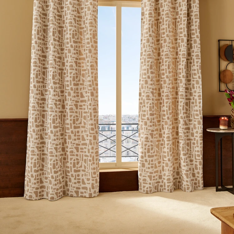 Cortina isolante jacquard com ilhós