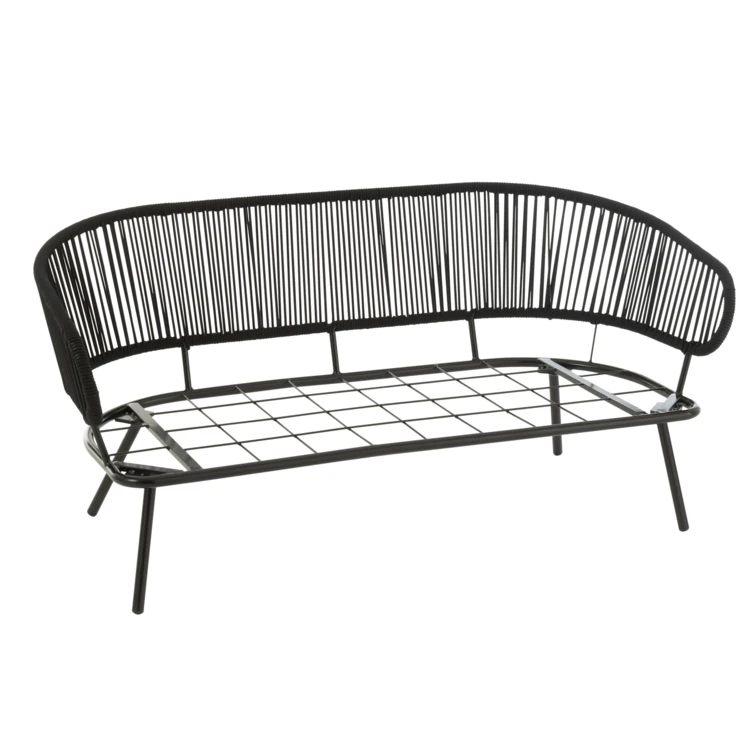 Ensemble 3 pièces en métal et rotin extérieur