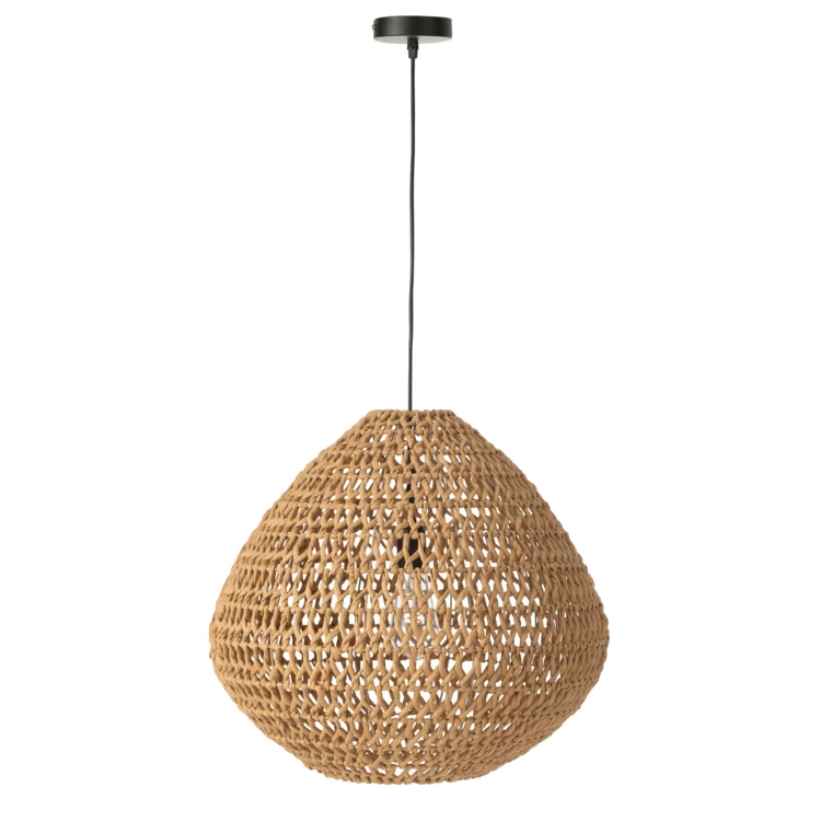 Suspension boule en fibres tressées