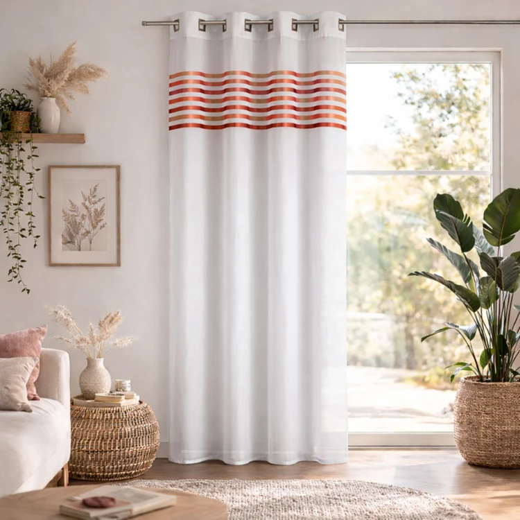 Voilage étamine parement tissé dans le haut