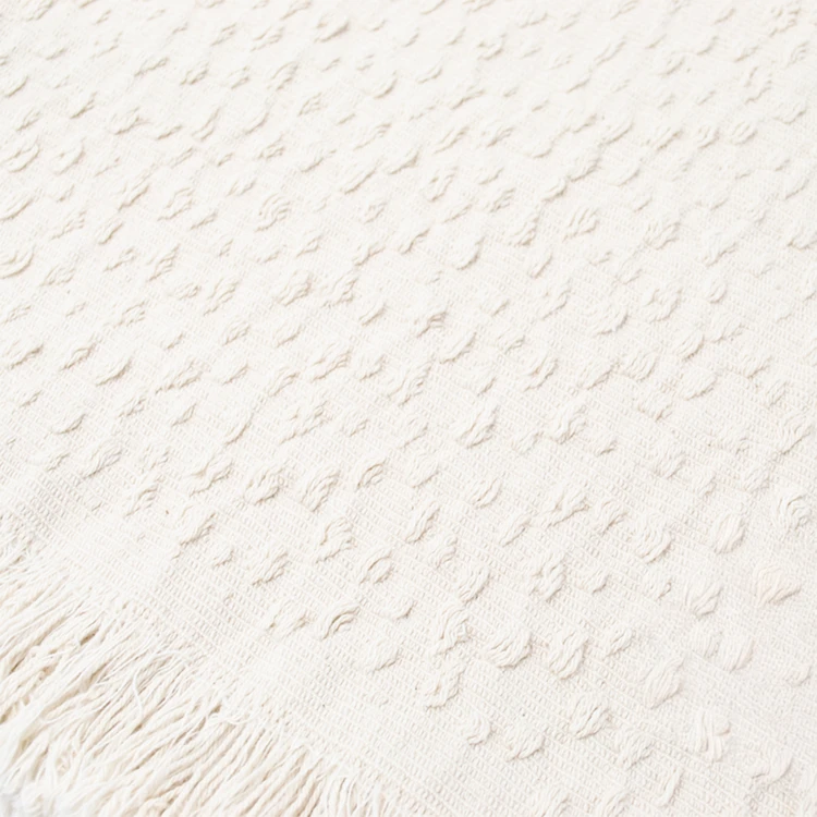 Plaid en coton jacquard à motif goutte d’eau