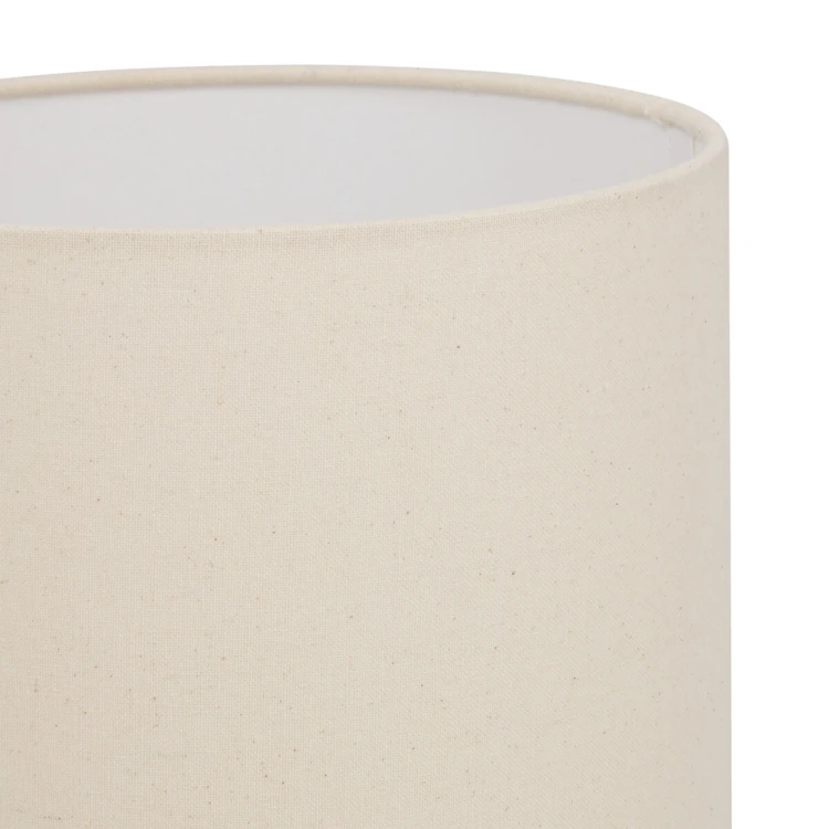 Lampe à poser en céramique rayée avec abat-jour textile