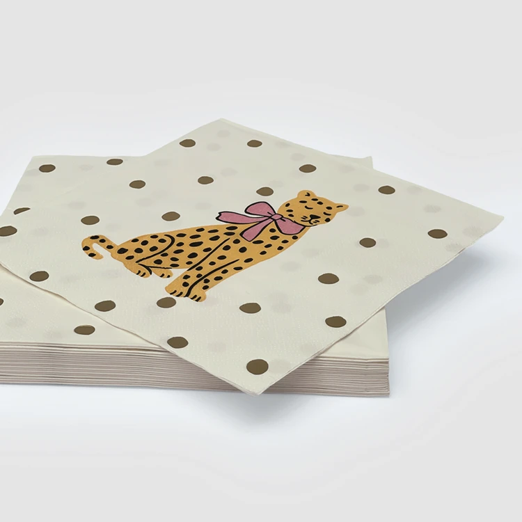 Papierservietten mit Leoparden-Schleifenmuster - 20er-Set