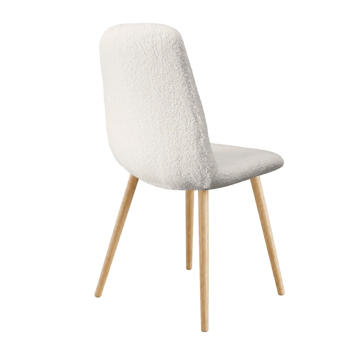Housse de chaise scandinave extensible en tissu bouclette