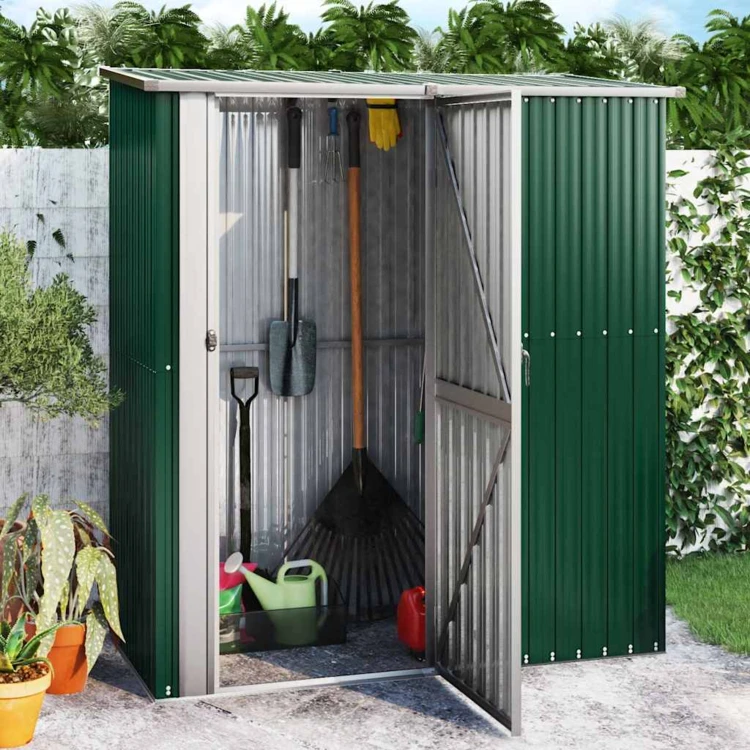 Abri de jardin avec porte verrouillable en acier galvanisé