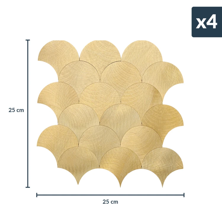 Crédence adhésive murale 3D effet écailles 4 pièces