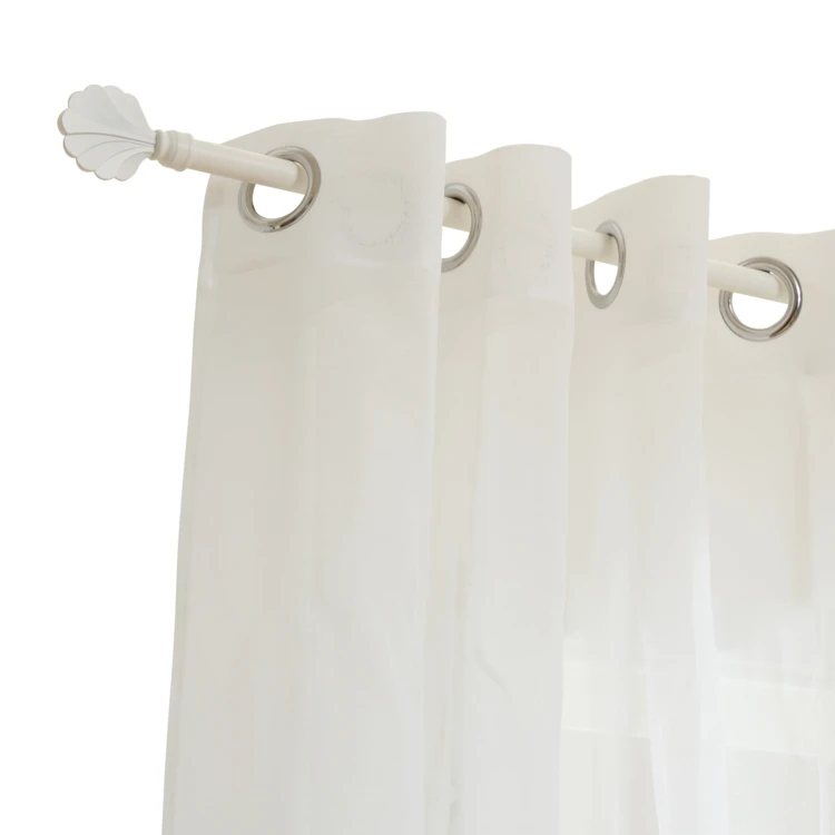 Kit tringle à rideaux extensible avec embout éventail en métal