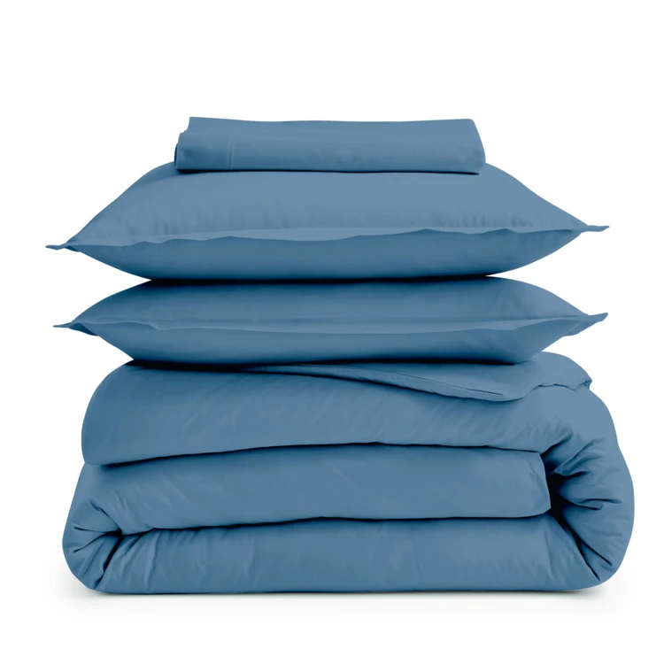 Housse de couette unie en percale de coton