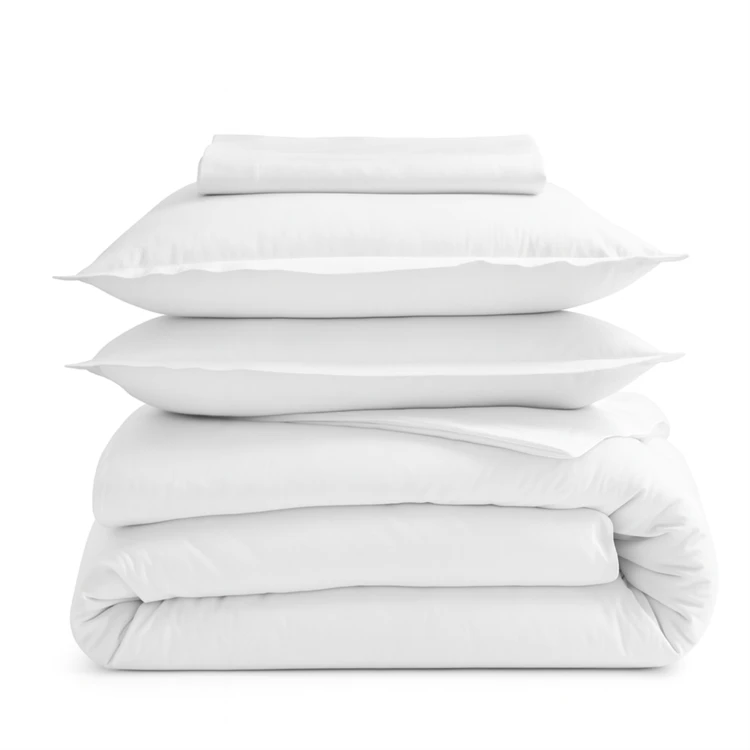 Drap plat piqué uni en percale de coton