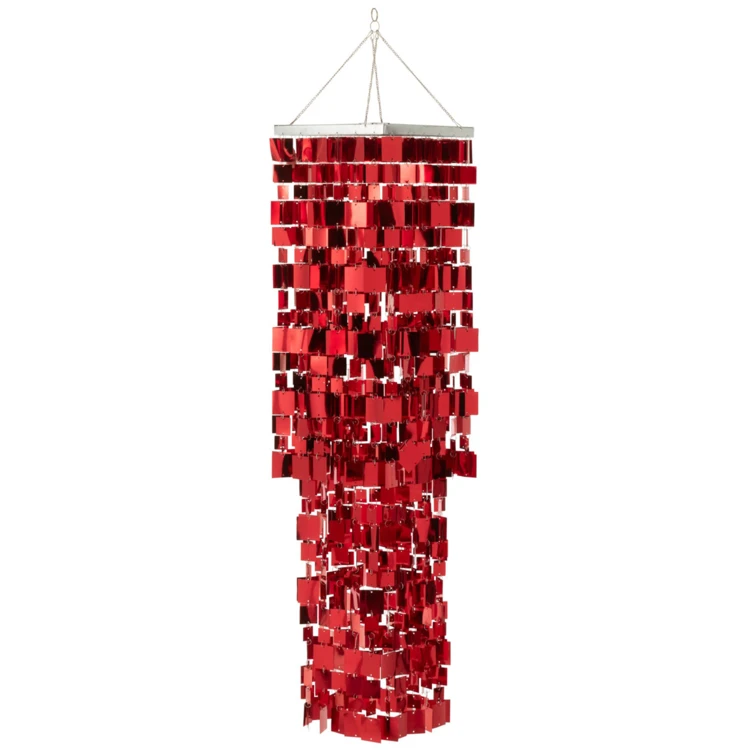 ABAT-JOUR CHANDELIER CARRÉ PVC DORÉ LARGE