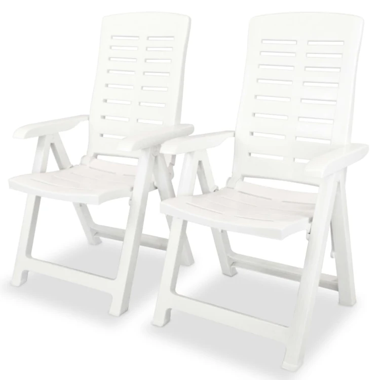 Lot de 2 chaises de jardin inclinables pliables