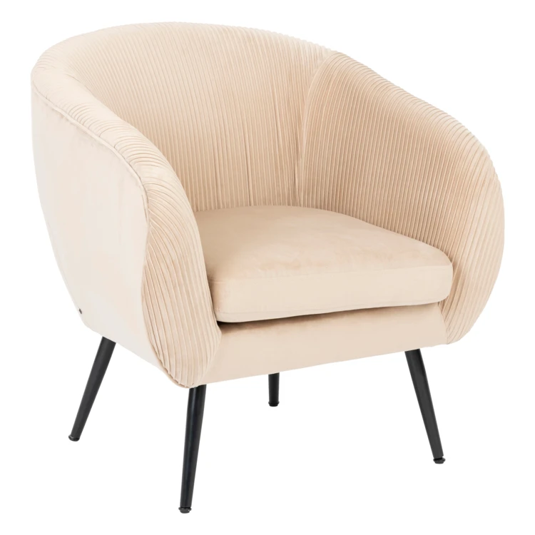 Sillón de pana con respaldo envolvente
