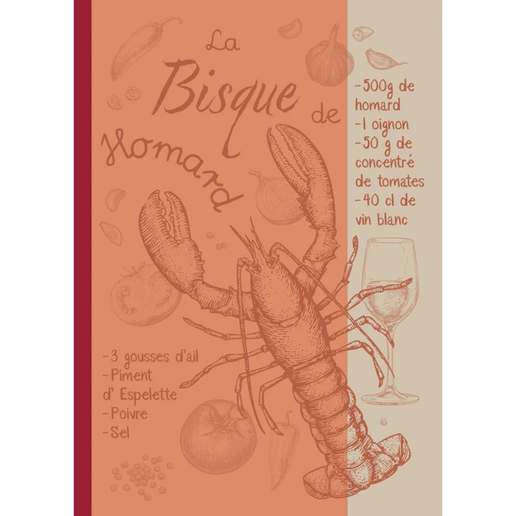 Torchon en coton motif homard cuisine