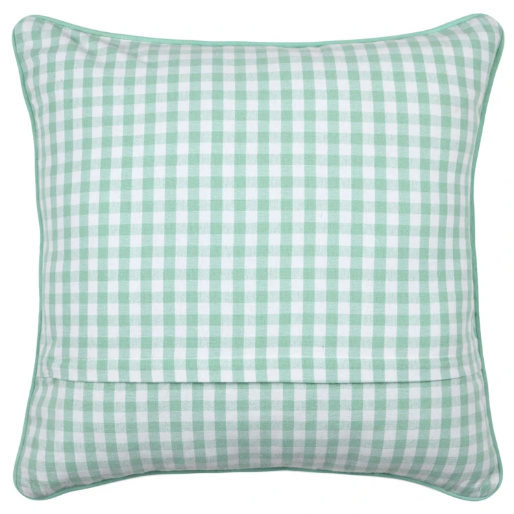 Coussin décoratif motif vichy en polycoton