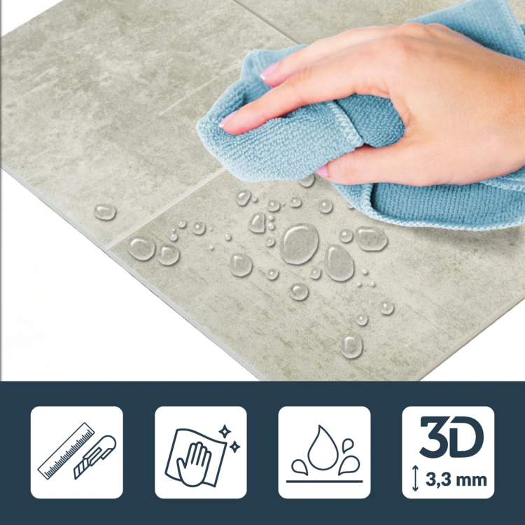 Zelfklevende 3D-wandpanelen met steeneffect, 4 stuks