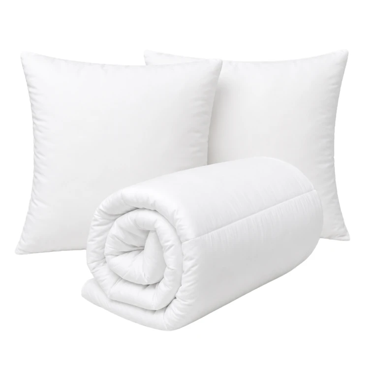 Lot couette chaude premium anti-acariens + 2 oreillers respirants