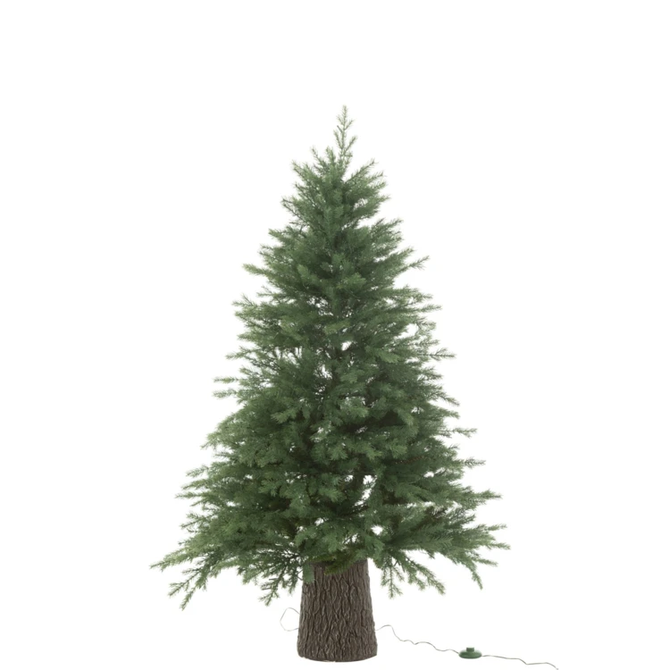 Sapin de Noël artificiel lumineux 600 LED avec socle en bois