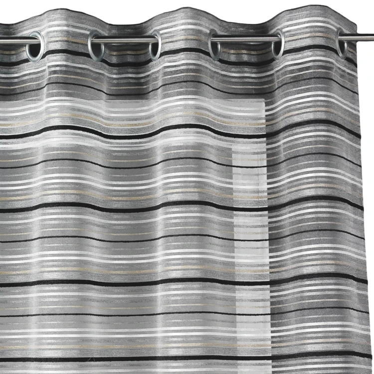 Voilage Organza tissé Rayures horizontales