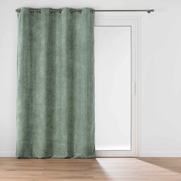 Rideau à œillets en velours chenille