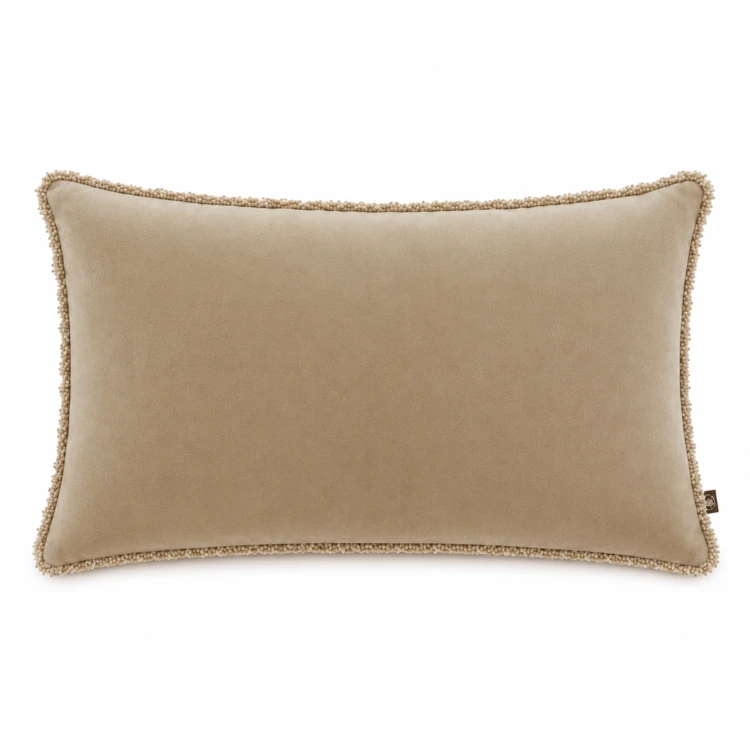 Housse de coussin rectangle en velours et contour chenille KOBE HAOMY