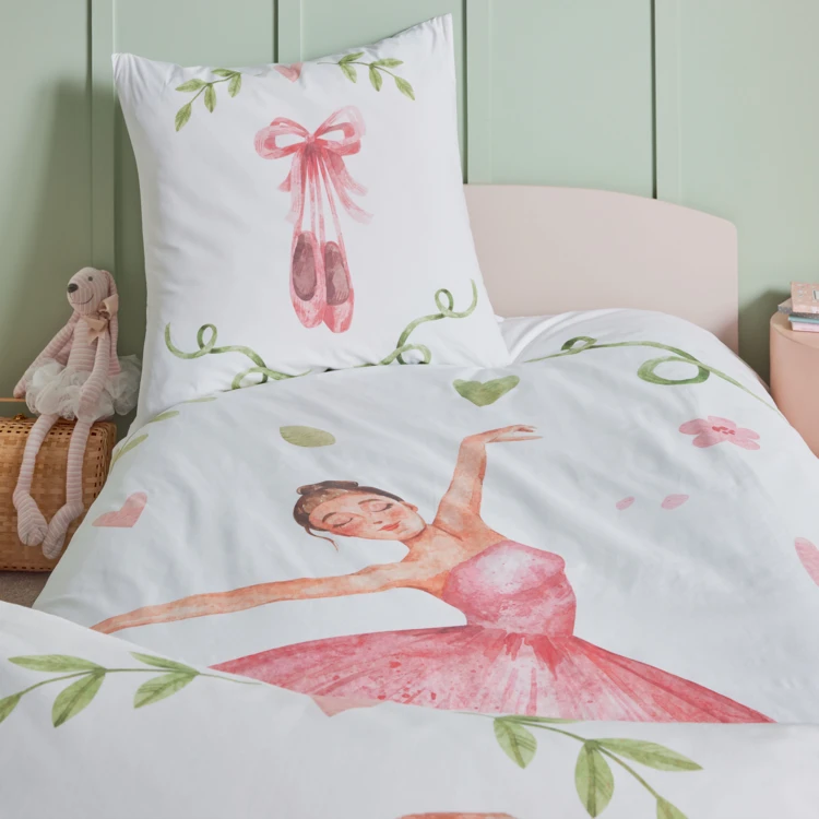 Taie d’oreiller enfant percale danseuse étoile