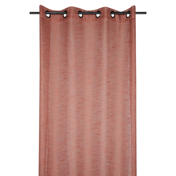 Voilage uni à œillets effet lin