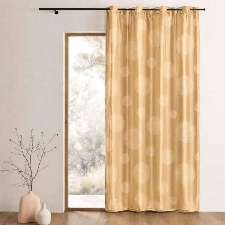 Rideau ameublement en Taffetas imprimé Argent