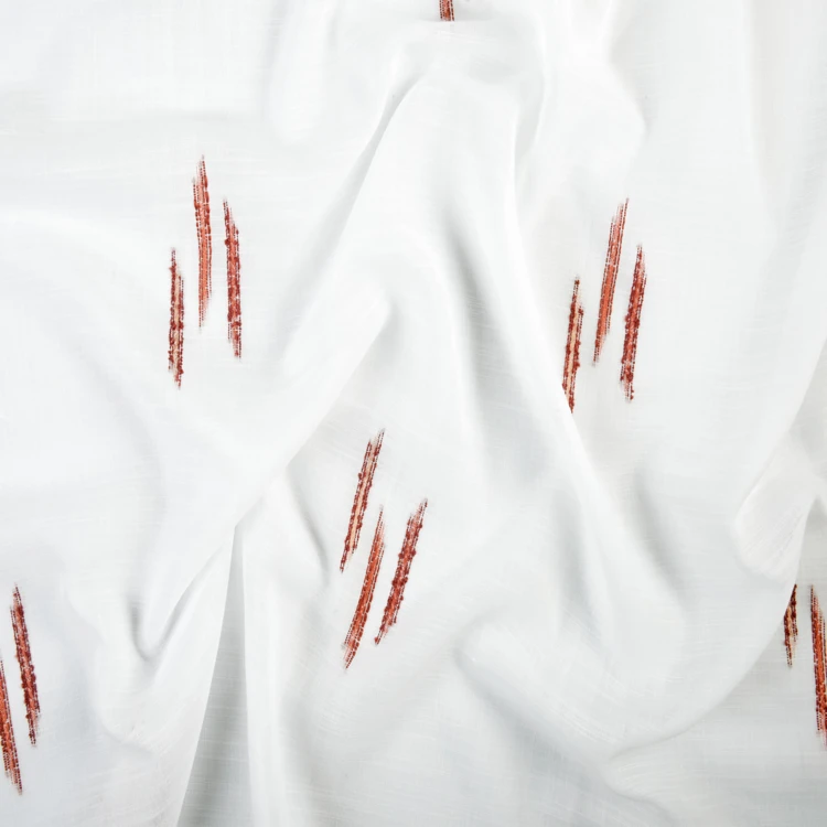 Tissu voile texturé motif fil coupé esprit ikat