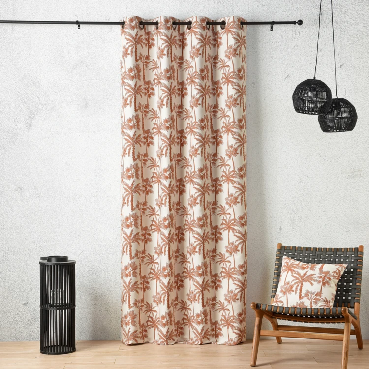 Coussin motif palmier tissé
