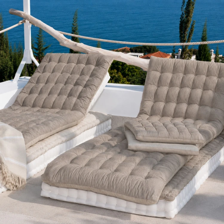 Matelas bain de soleil matelassé coton lavé