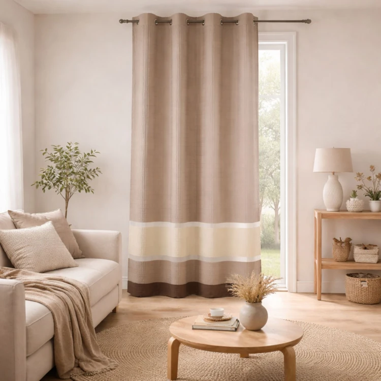 Voilage satiné rayures horizontales