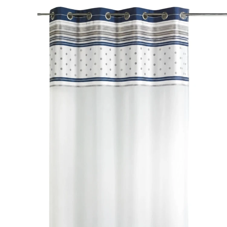 Voilage en voile avec parement à rayures horizontales