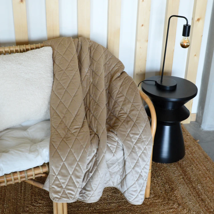 Plaid Canapé en velours matelassé