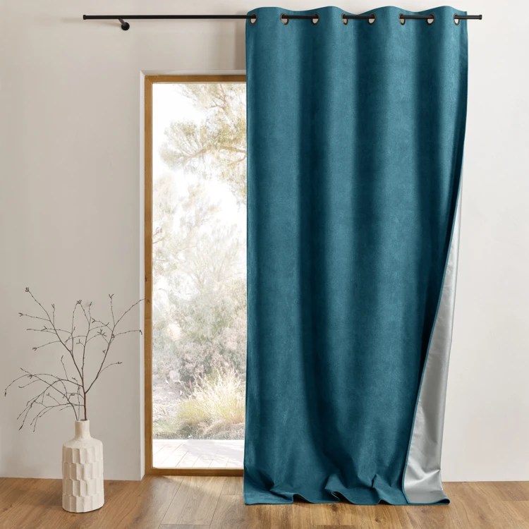 Cortina térmica 100% opaca con ojales y reflector de calor