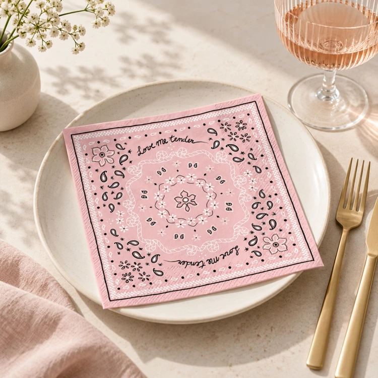 Confezione da 20 tovaglioli di carta a forma di bandana