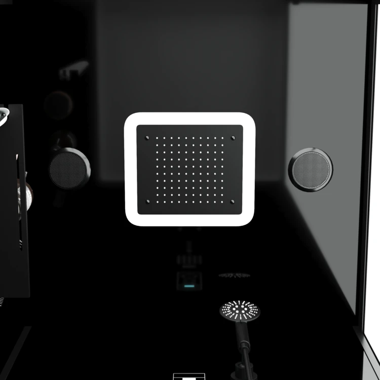 Cabine de douche hydromassante porte pivotante et panneau de contrôle tactile