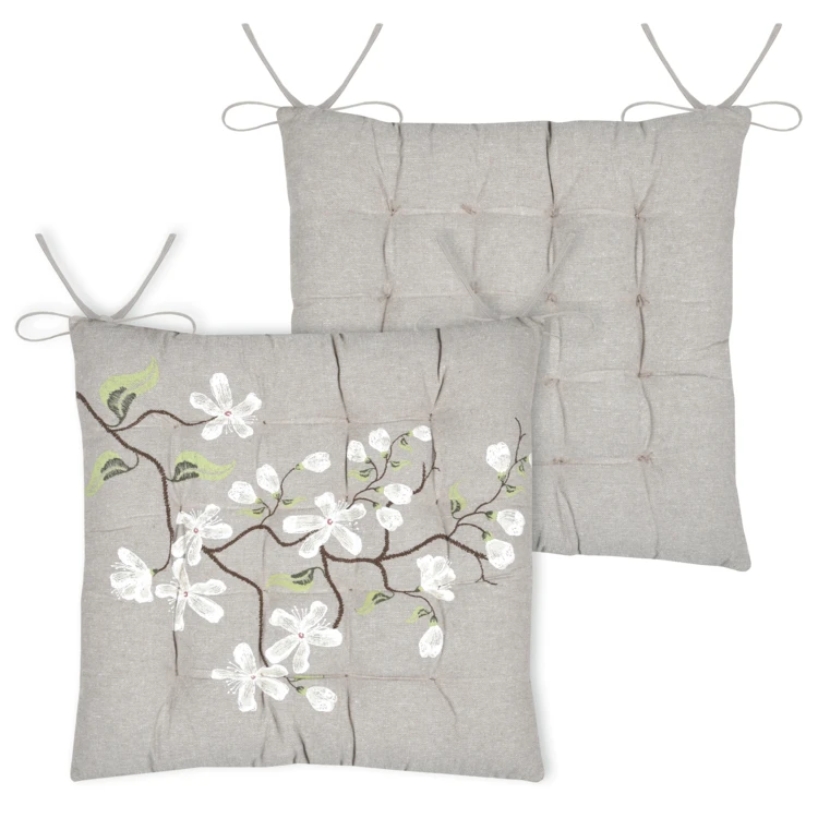 Galette de chaise imprimée motif floral printanier