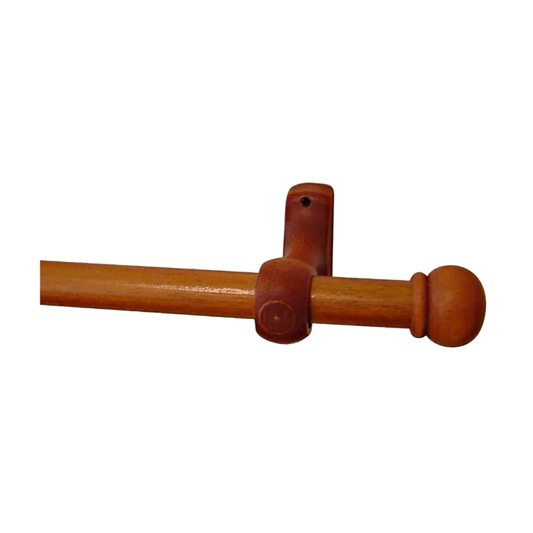 Kit tringle à rideaux en bois embouts anglais D20 mm
