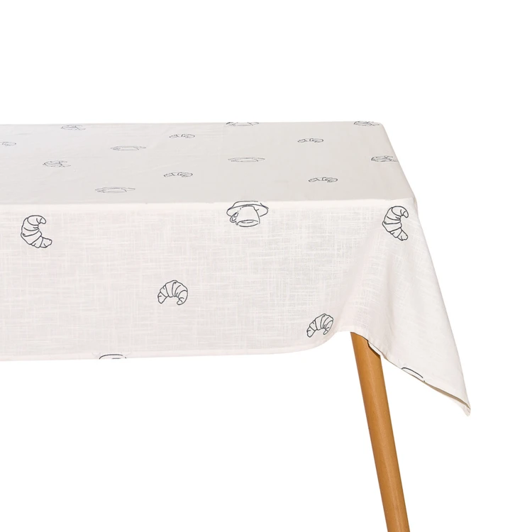 Toalha de mesa retangular em algodão repelente à água com motivos em forma de crescente