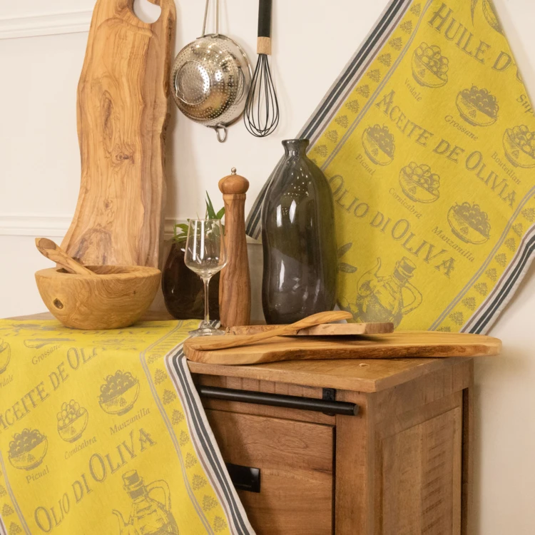 Paño de cocina de algodón con aceite de oliva