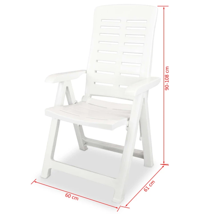 Lot de 2 chaises de jardin inclinables pliables