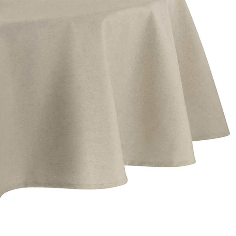 Nappe ronde en lin et coton enduit anti-tache