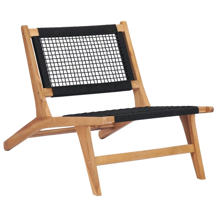 Liegestuhl mit Fußhocker aus Teakholz