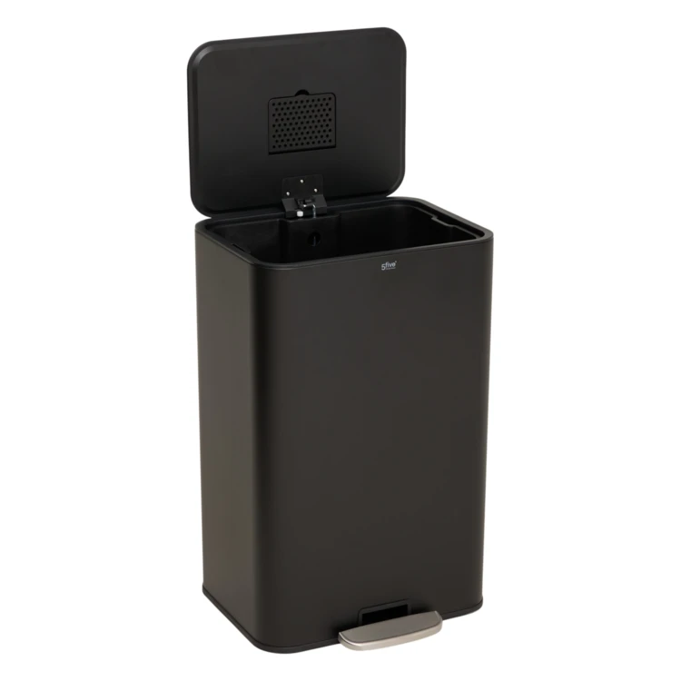Poubelle à pédale slim en métal avec filtre anti-odeurs 50 L