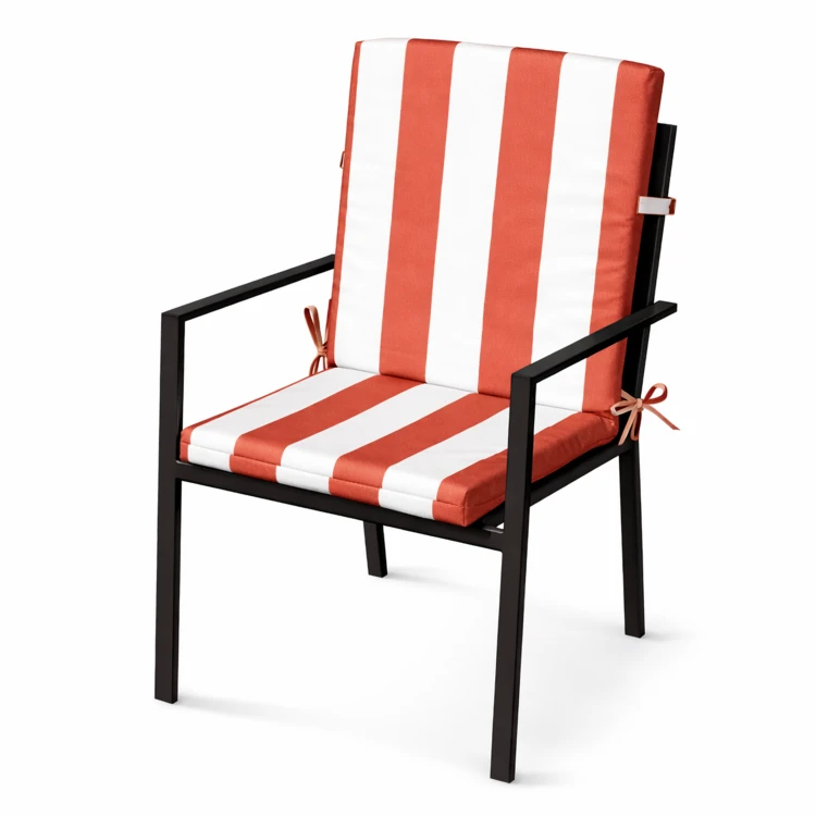 Coussin de chaise assise et dossier imperméable  à rayures