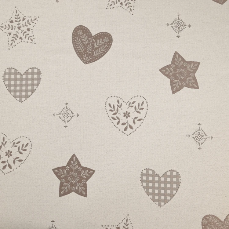 Tissu jacquard à motifs cœurs