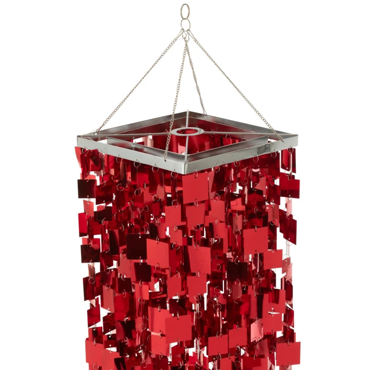 ABAT-JOUR CHANDELIER CARRÉ PVC DORÉ LARGE