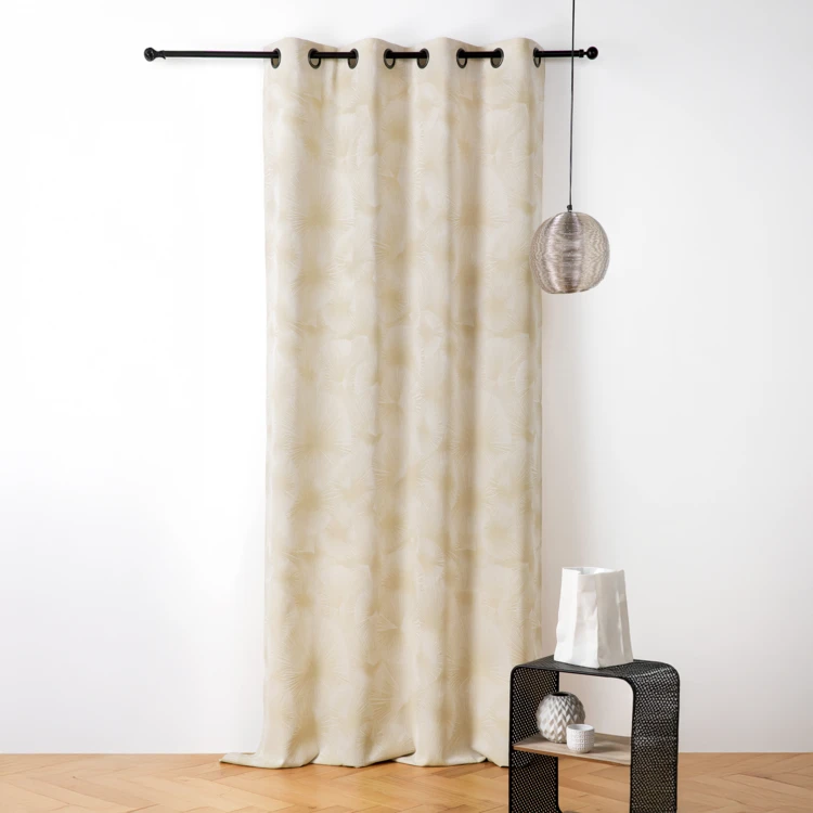Rideau jacquard motif soleil à oeillets